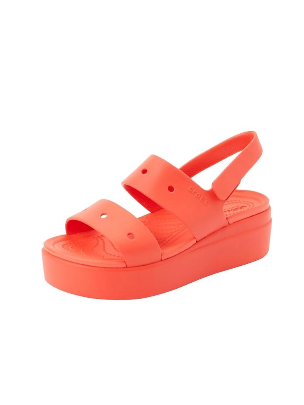 Crocs Brooklyn 4u Platform Sandal Croslite Starfish Bright Coral Red Orange Sz 7